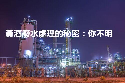 黃酒廢水處理的秘密：你不明白的環(huán)保技術(shù)突破！